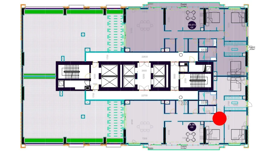 4-xonali xonadon 258.39 m²  21/21 qavat