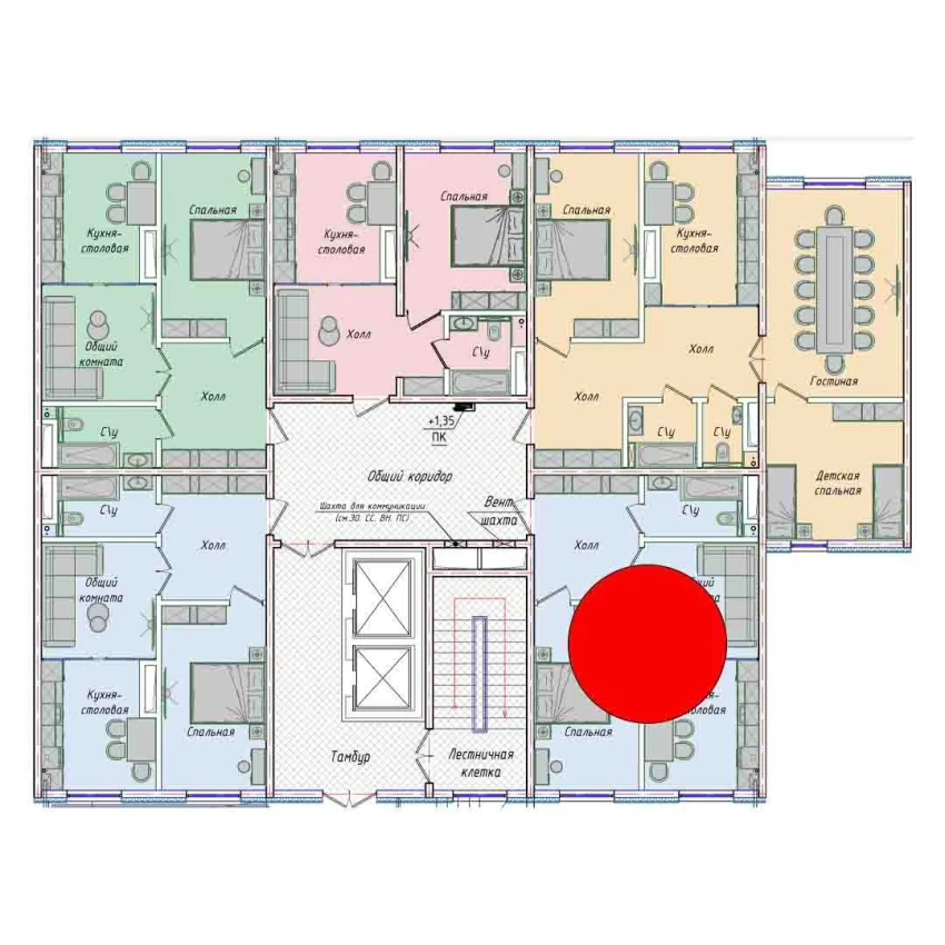 2-комнатная квартира 50.85 м²  1/1 этаж