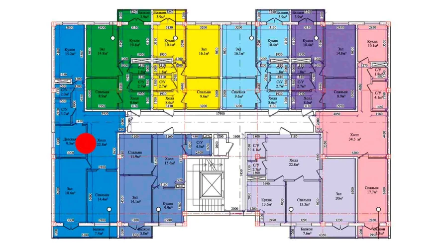 3-xonali xonadon 91.4 m²  3/3 qavat