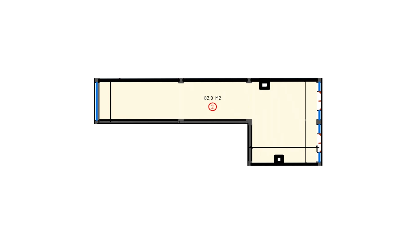 1-xonali xonadon 82 m²  3/3 qavat