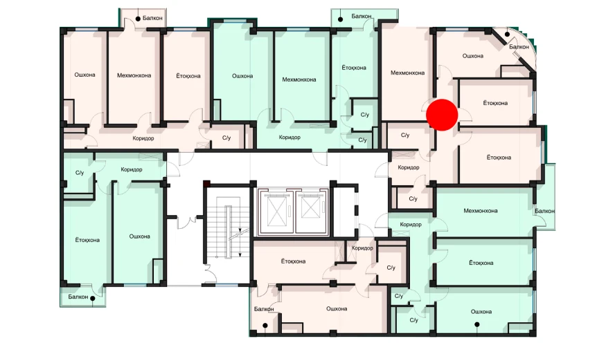 3-комнатная квартира 92.98 м²  4/4 этаж