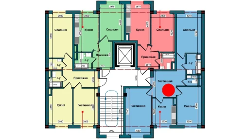 3-xonali xonadon 79.5 m²  2/9 qavat | NUR BARAKA Turar-joy majmuasi