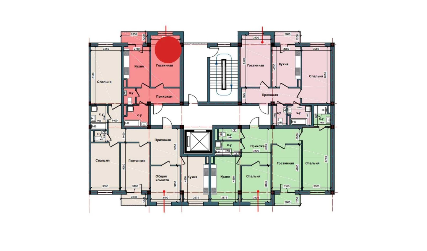 1-xonali xonadon 49.8 m²  4/4 qavat