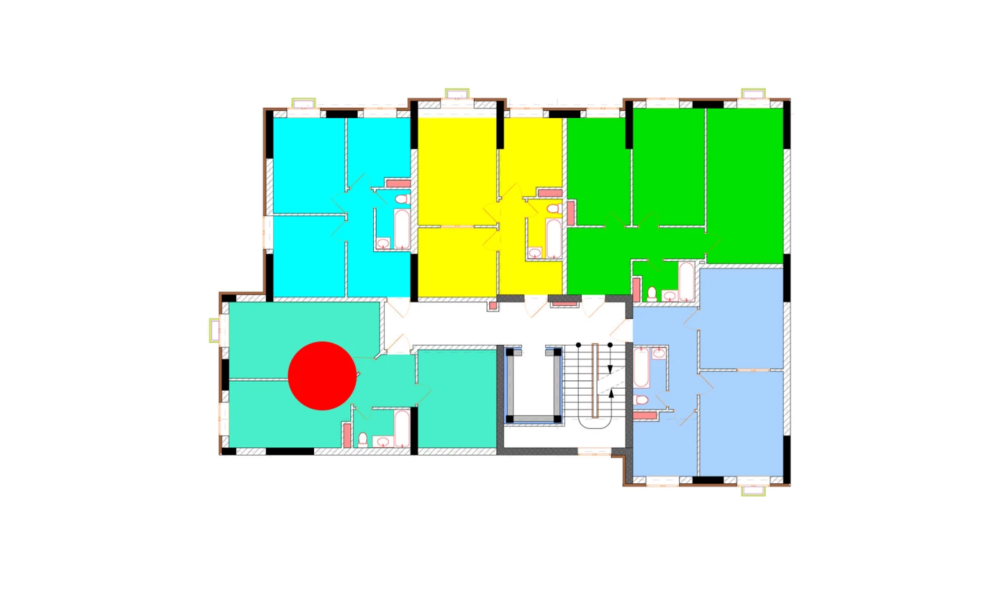 2-xonali xonadon 58.2 m²  1/1 qavat