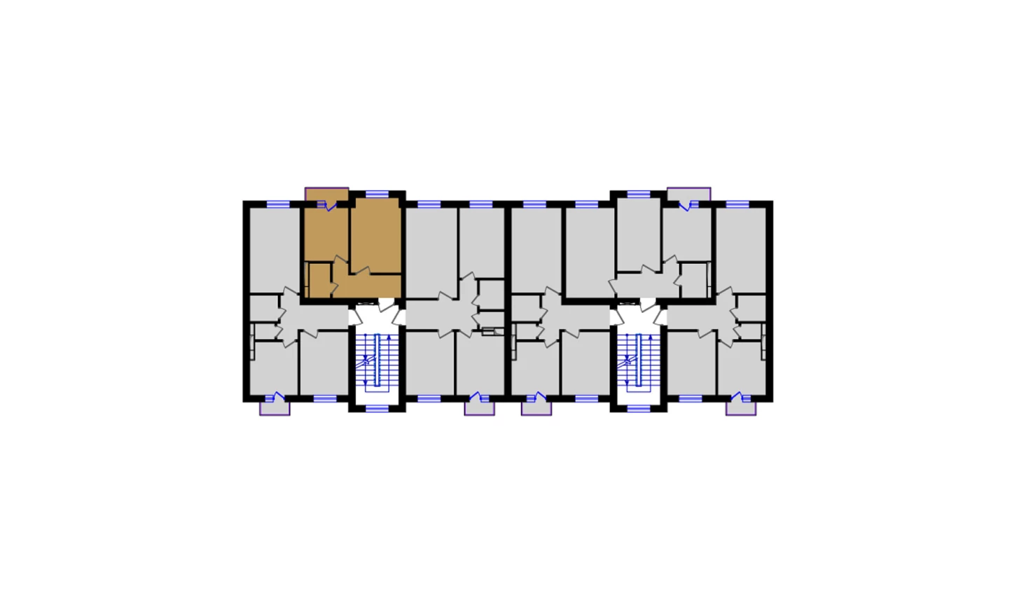 1-комнатная квартира 38.47 м²  2/2 этаж