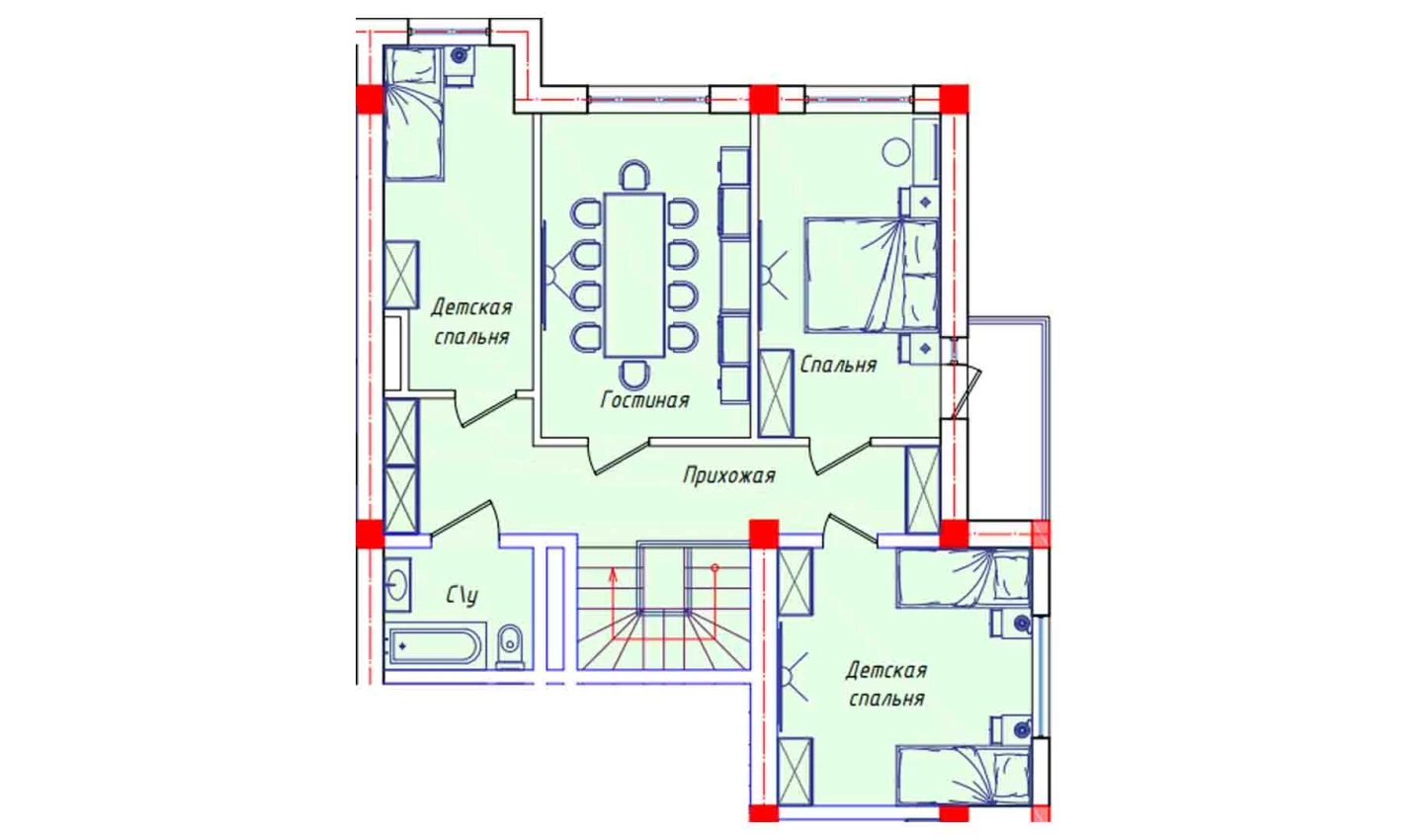 3-комнатная квартира 78.2 м²  8/8 этаж