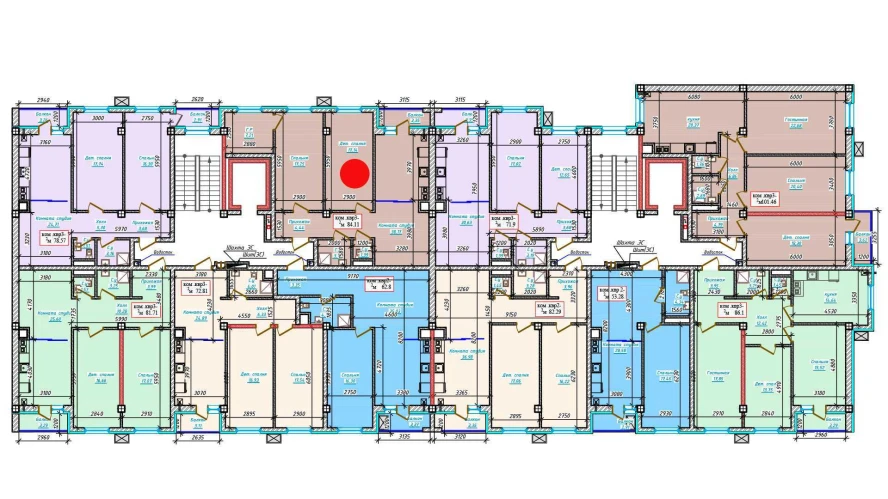 3-xonali xonadon 84.11 m²  8/8 qavat