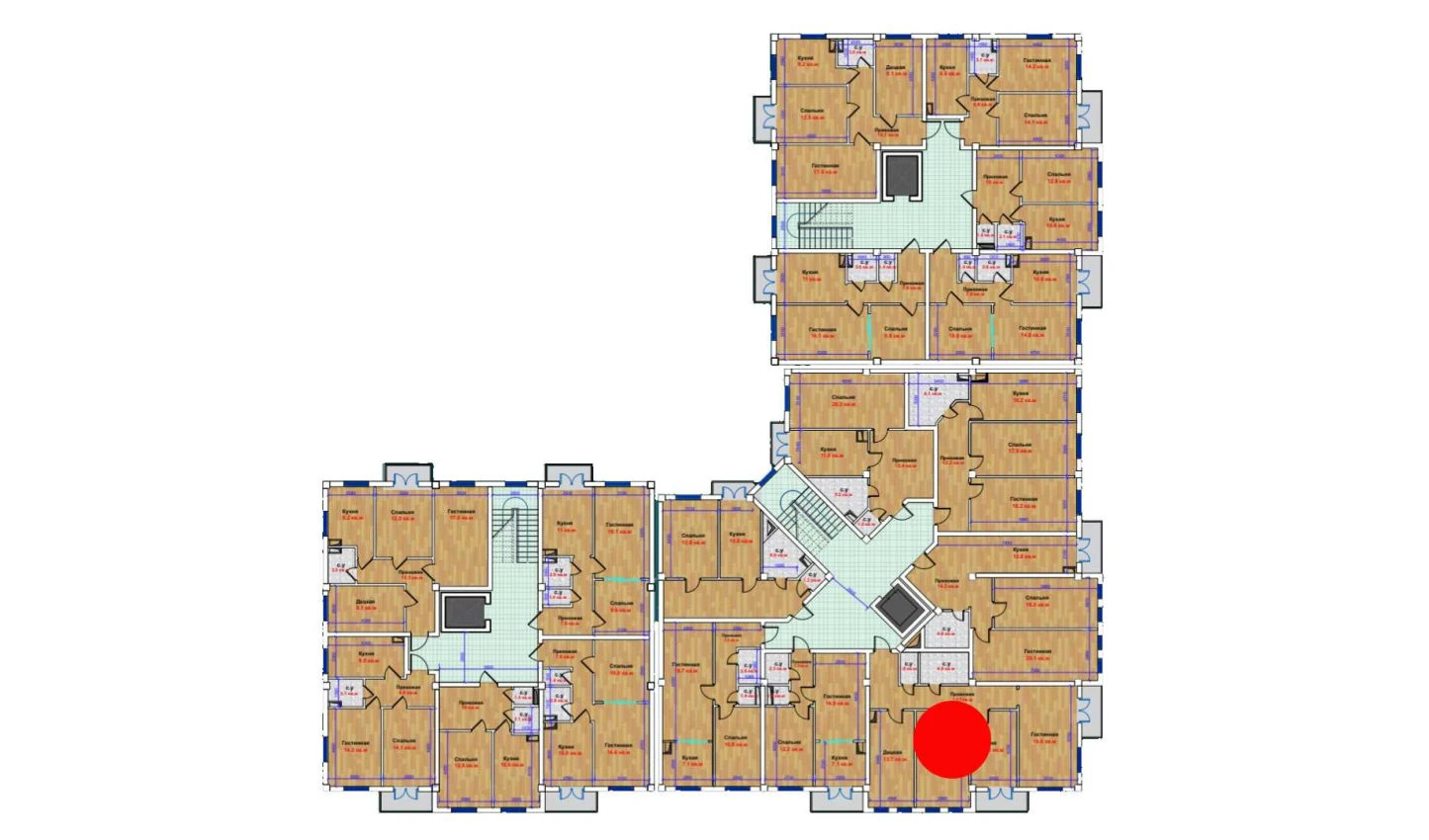 3-xonali xonadon 80.6 m²  2/9 qavat | MBG Turar-joy majmuasi