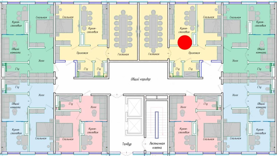 2-комнатная квартира 68.56 м²  1/1 этаж