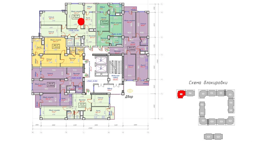 3-комнатная квартира 98.2 м²  12/12 этаж