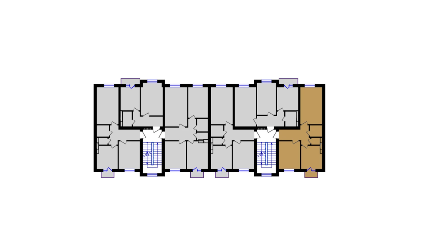 2-комнатная квартира 57.26 м²  3/3 этаж