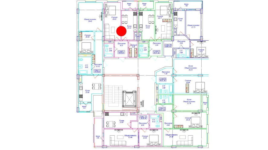 1-комнатная квартира 50.05 м²  2/2 этаж