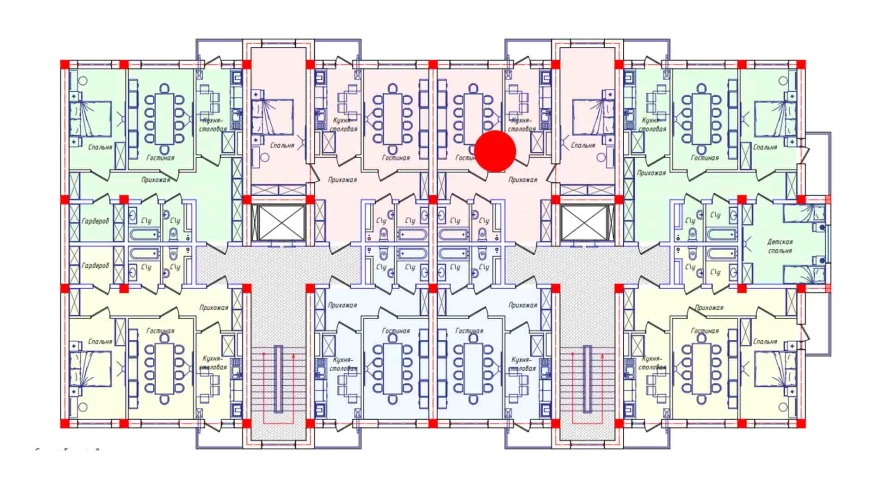 2-xonali xonadon 62.8 m²  4/4 qavat