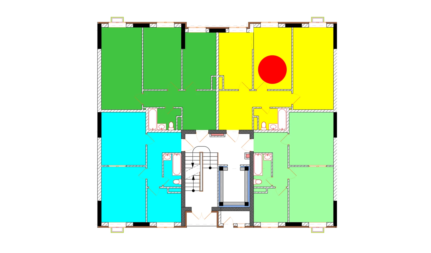 2-xonali xonadon 66.3 m²  8/8 qavat