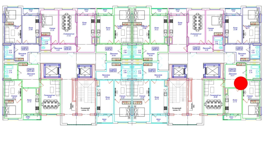 3-комнатная квартира 76.11 м²  7/7 этаж