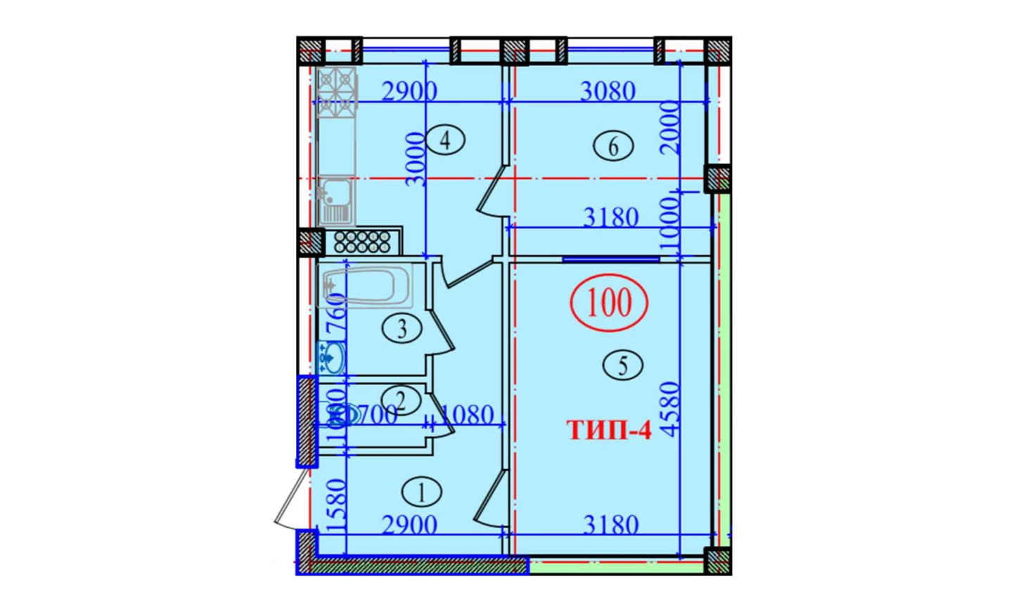 2-xonali xonadon 51.2 m²  3/3 qavat