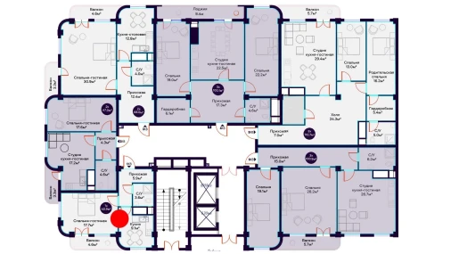 1-xonali xonadon 40.9 m²  16/16 qavat | Havas Premium Turar-joy majmuasi