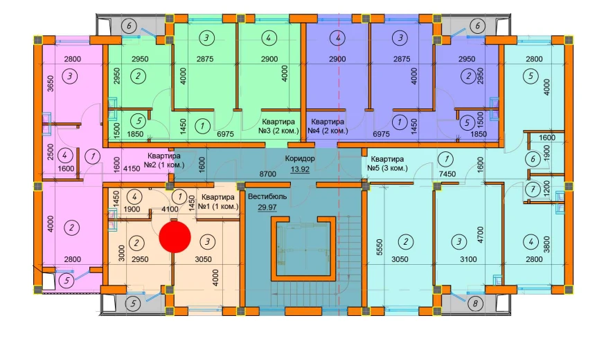 1-комнатная квартира 29.6 м²  3/3 этаж