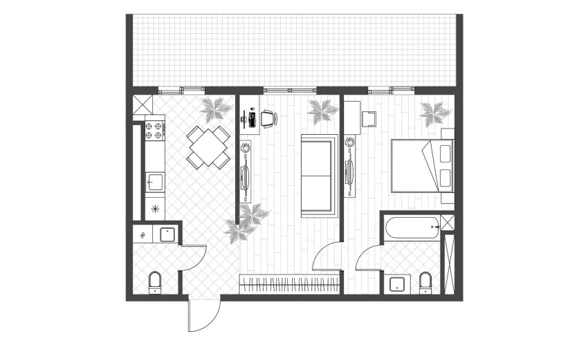 2-xonali xonadon 54 m²  14/14 qavat | PARVOZ Turar-joy majmuasi