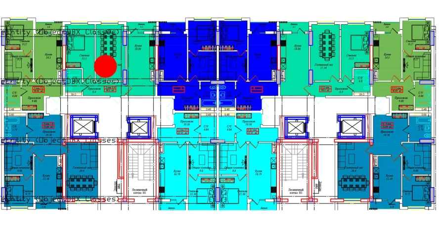 2-комнатная квартира 65.38 м²  4/4 этаж