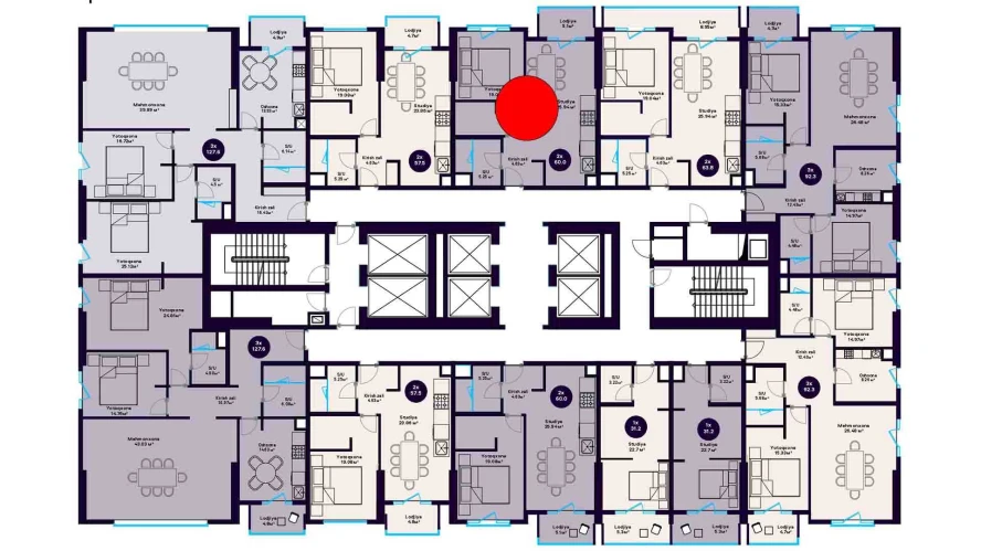 2-комнатная квартира 60 м²  7/7 этаж