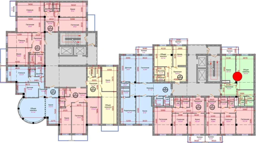 1-комнатная квартира 75.9 м²  11/11 этаж