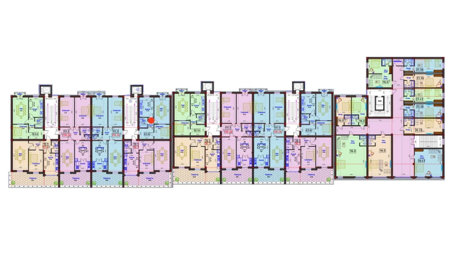 2-комнатная квартира 63.6 м²  2/2 этаж