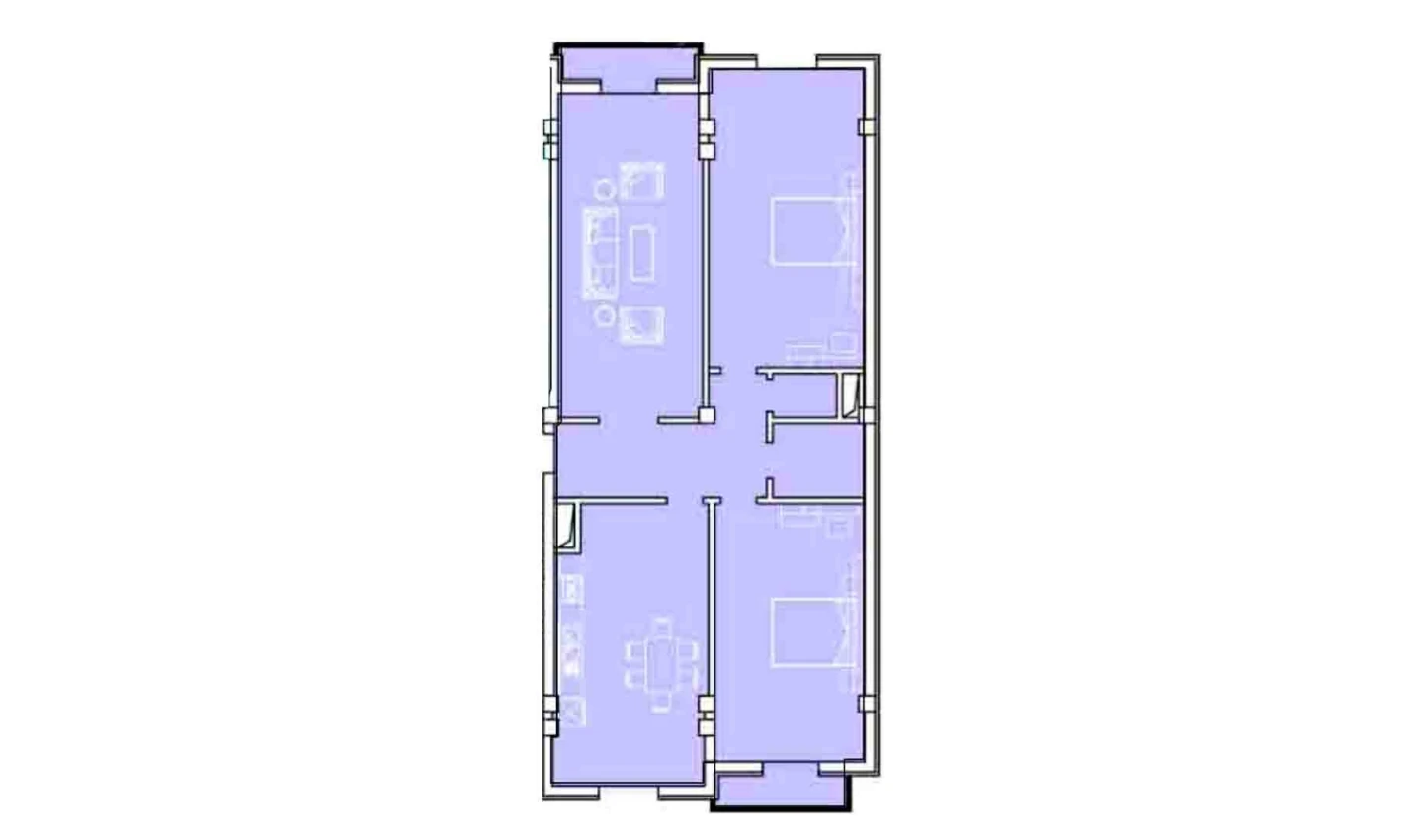 4-комнатная квартира 133 м²  5/5 этаж