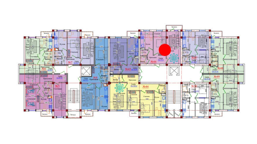 2-комнатная квартира 72.6 м²  4/4 этаж