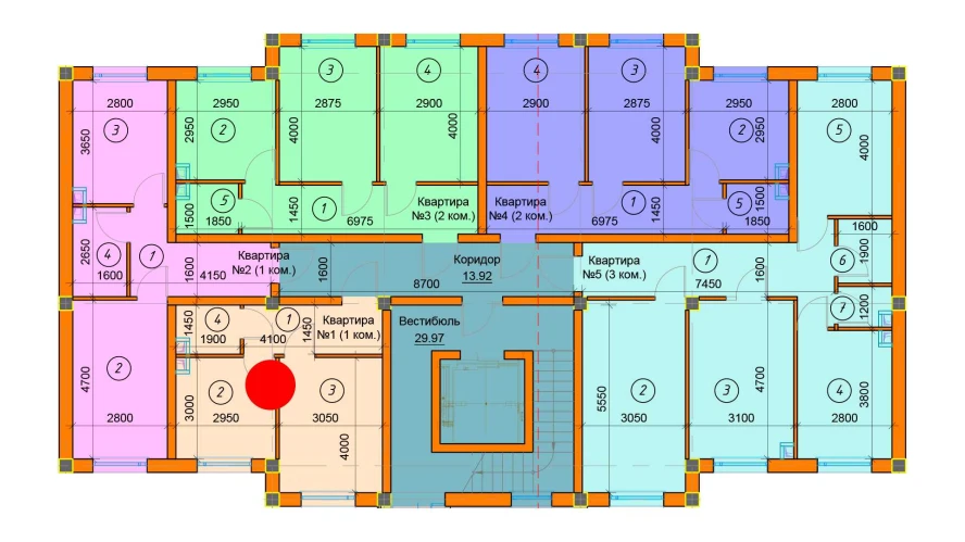 1-xonali xonadon 29.6 m²  1/1 qavat