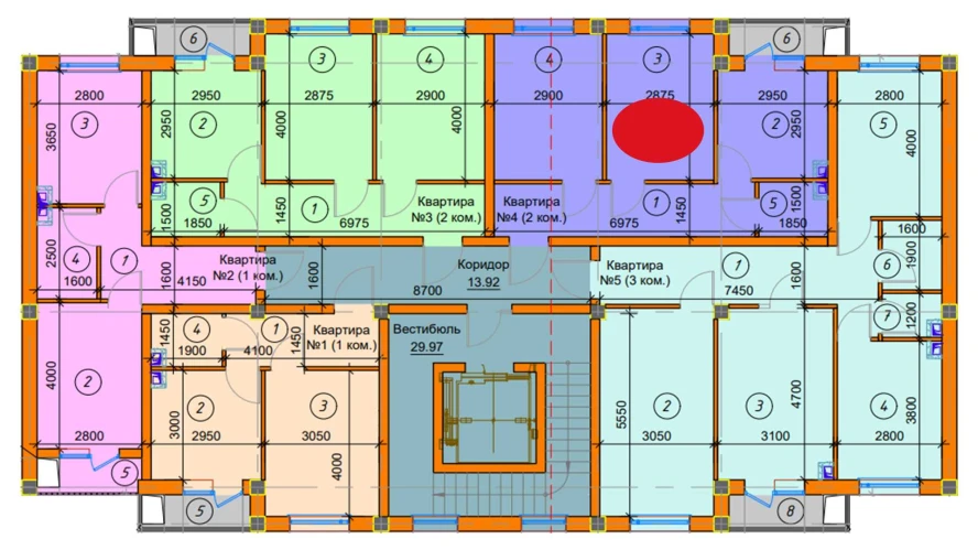 2-xonali xonadon 47.71 m²  2/2 qavat