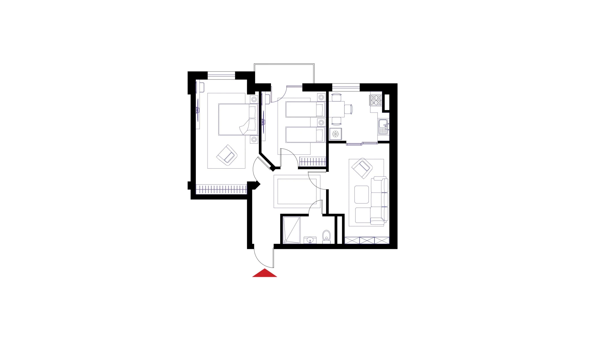 3-комнатная квартира 69.6 м²  5/5 этаж