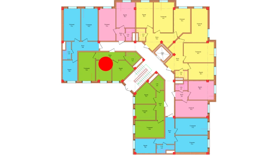 2-комнатная квартира 49 м²  1/1 этаж