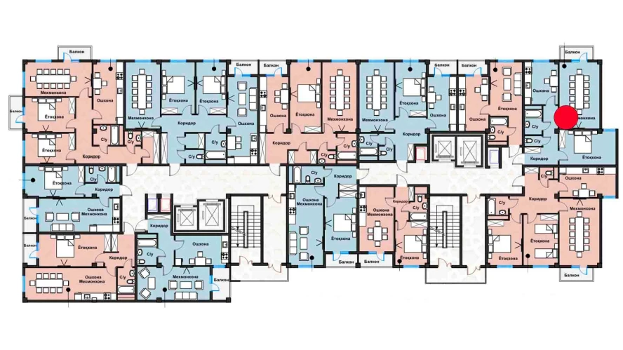 2-комнатная квартира 62.42 м²  8/8 этаж