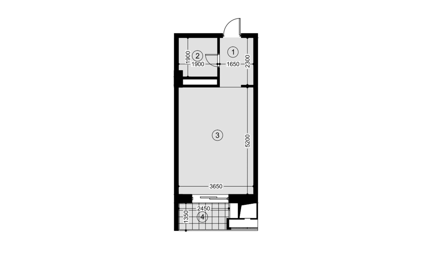 1-комнатная квартира 29.8 м²  9/9 этаж