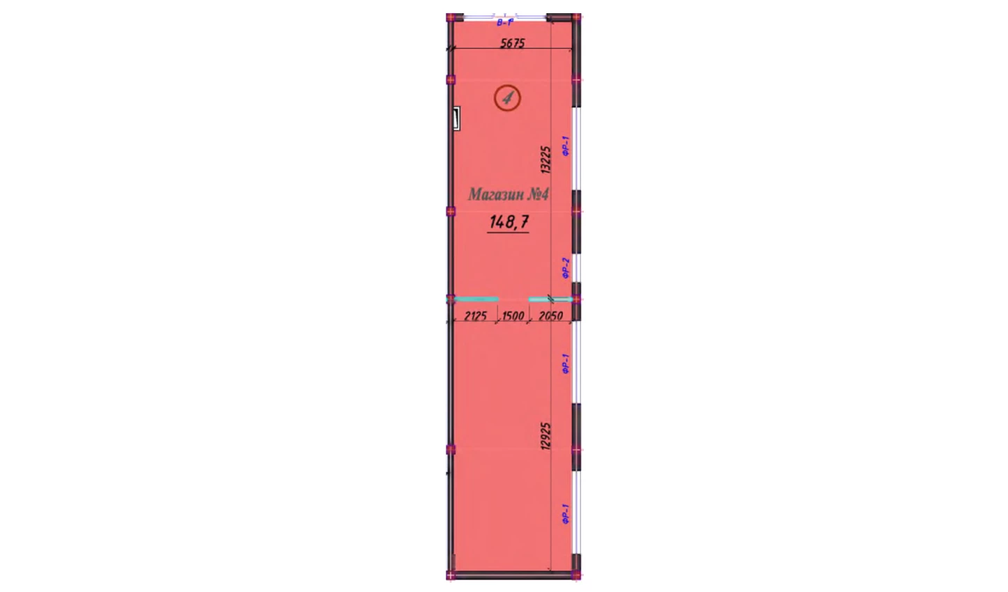 1-комнатная квартира 147 м²  1/1 этаж