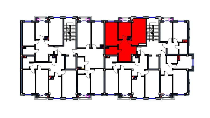 2-комнатная квартира 66 м²  2/2 этаж