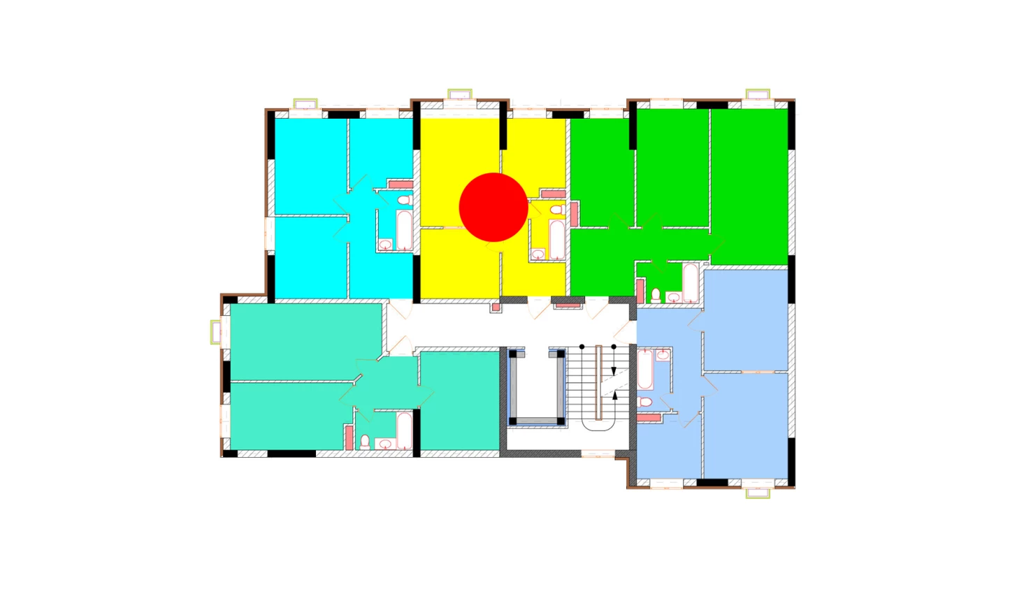 2-комнатная квартира 45.1 м²  1/1 этаж