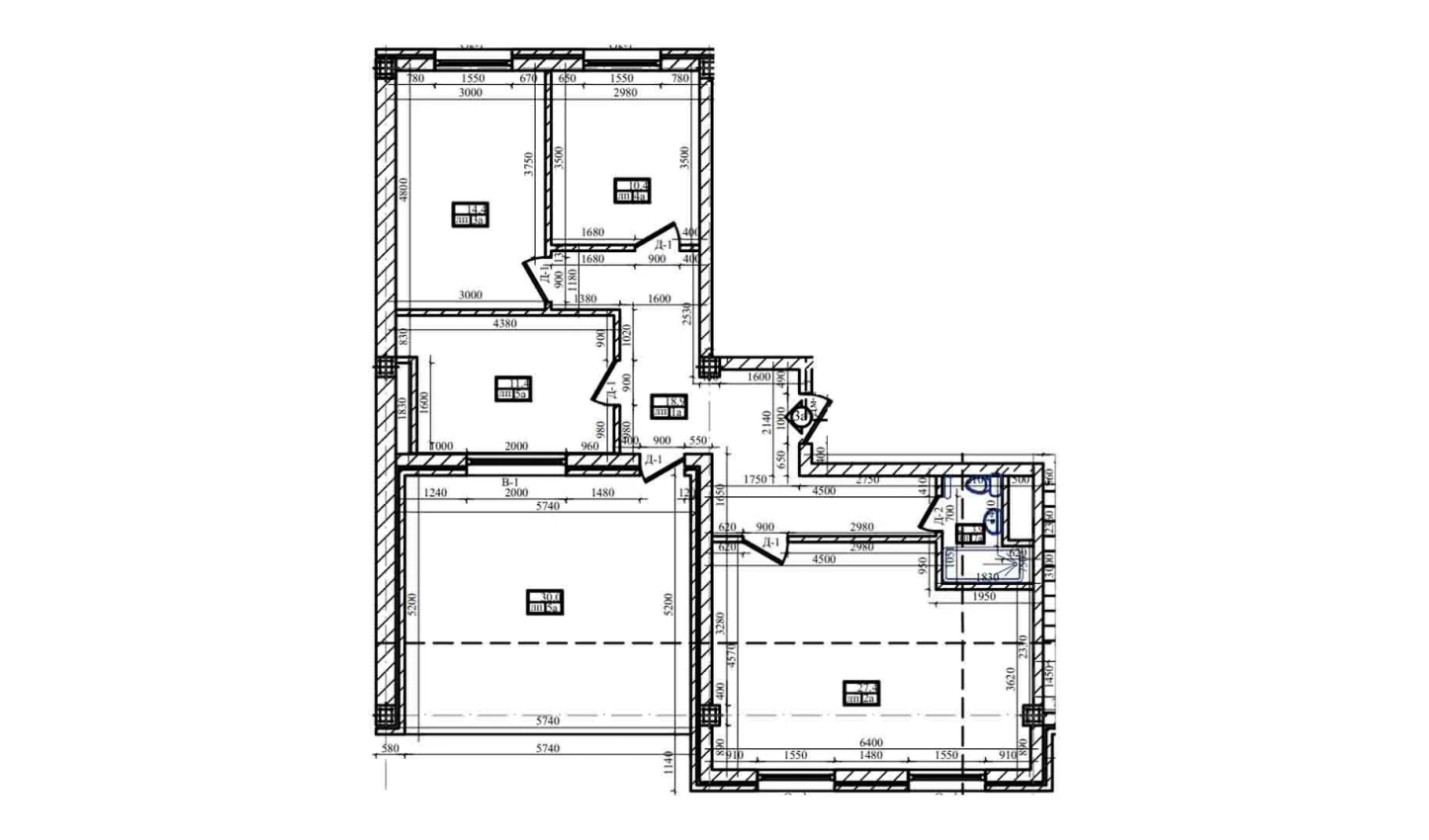 3-комнатная квартира 97.33 м²  8/8 этаж