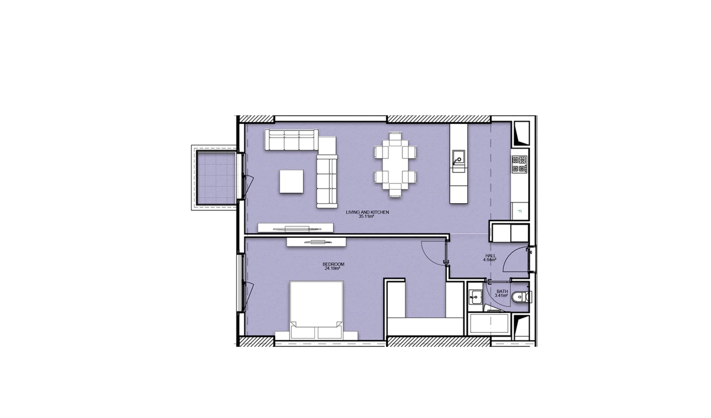 2-комнатная квартира 71.36 м²  18/18 этаж