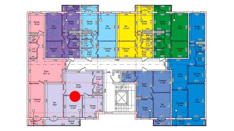 2-комнатная квартира 81.6 м²  7/7 этаж