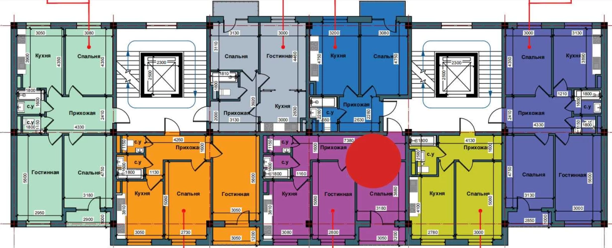 2-комнатная квартира 61.9 м²  4/4 этаж