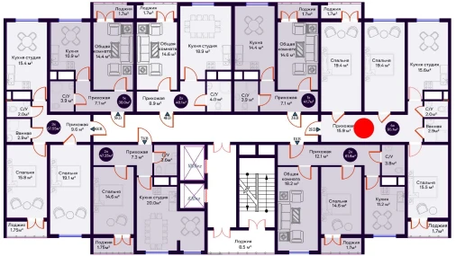 4-комнатная квартира 95.1 м²  11/16 этаж | Жилой комплекс Crystal Avenue