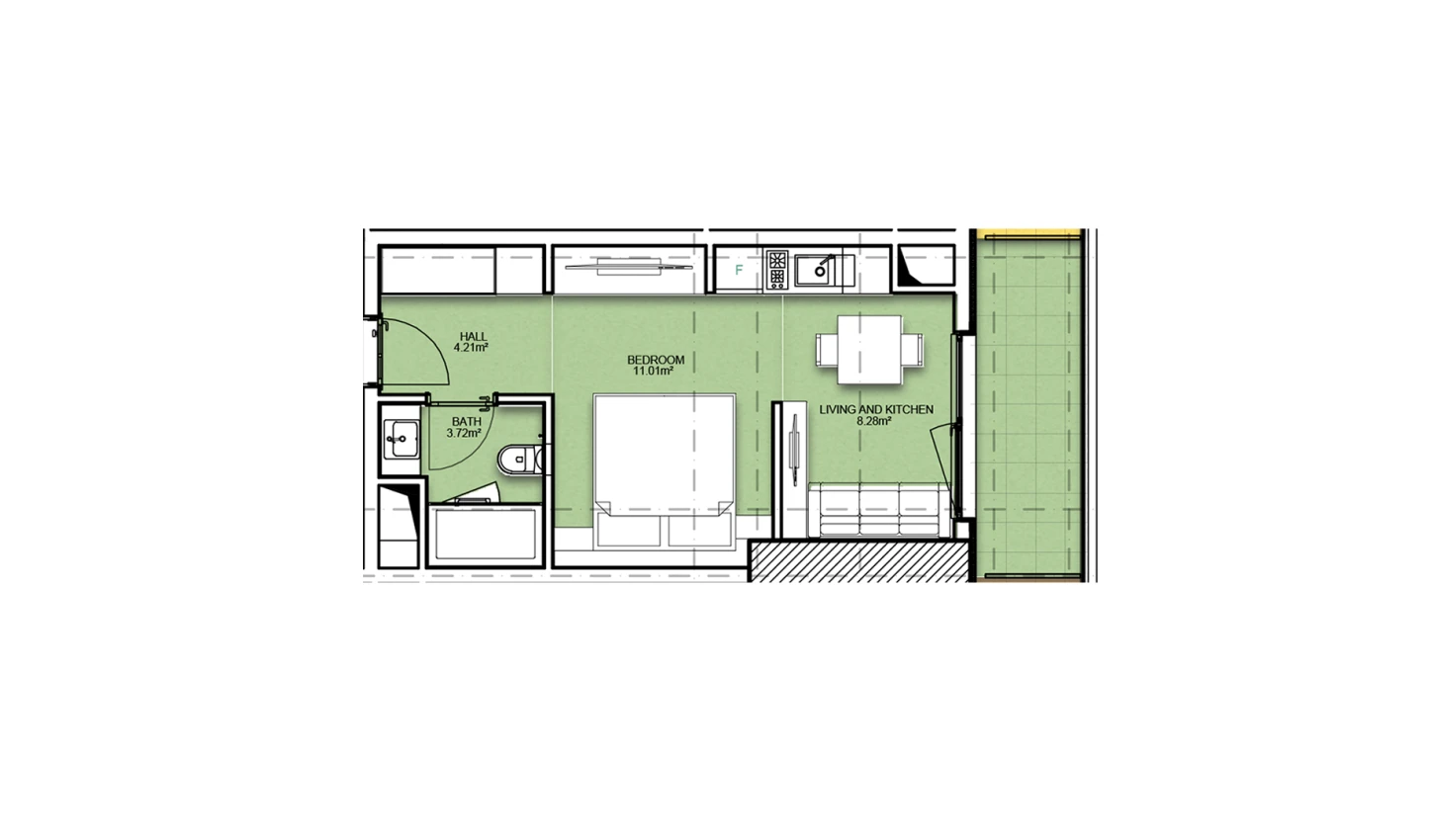 1-комнатная квартира 34.1 м²  9/9 этаж