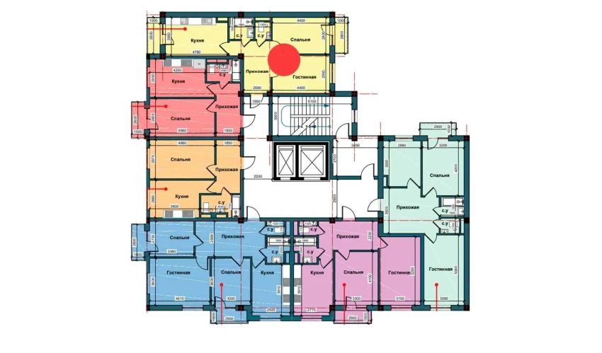 2-xonali xonadon 61.7 m²  9/10 qavat | NUR BARAKA Turar-joy majmuasi