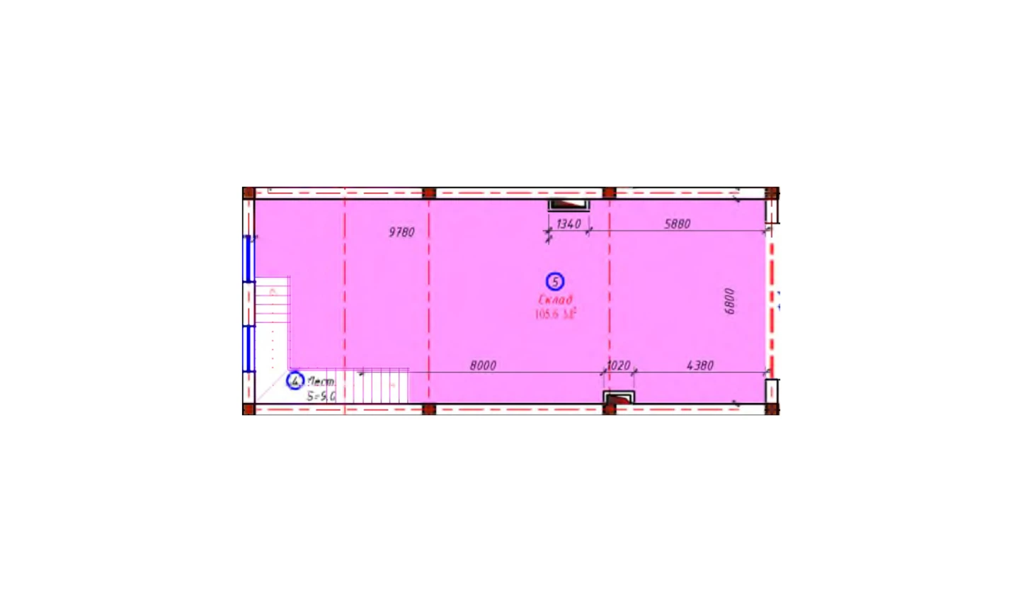 1-xonali xonadon 105.6 m²  0/0 qavat