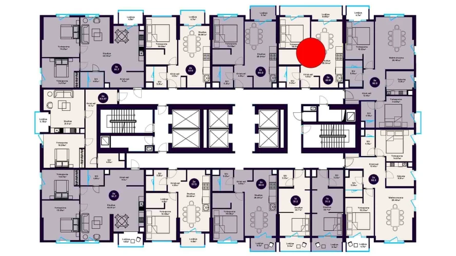 2-комнатная квартира 63.8 м²  7/7 этаж