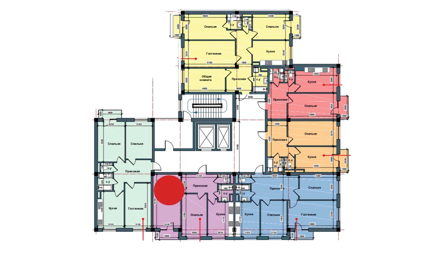 2-xonali xonadon 70.9 m²  9/9 qavat