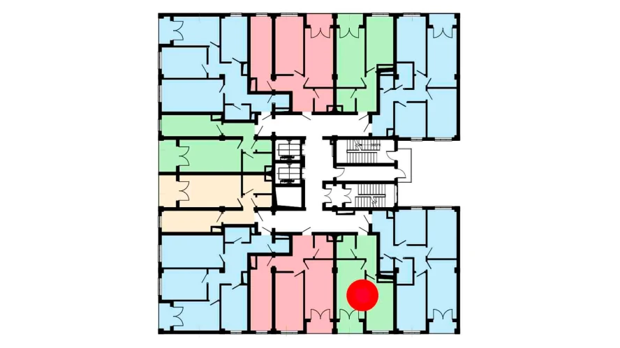 1-комнатная квартира 45.6 м²  9/9 этаж