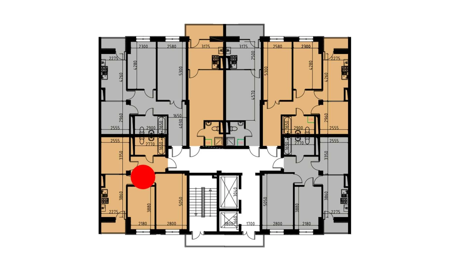 2-комнатная квартира 53.27 м²  5/5 этаж